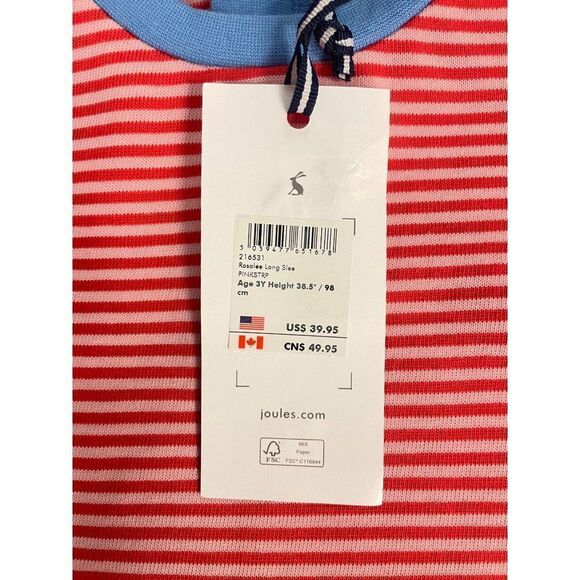 Joules Pink Stripe Horse Rosalee Long-Sleeve A-Line Dress 3 NWT - Picture 10 of 10
